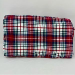 LAND’S’ END Twin Flannel Plaid Blue/White/Red Button Close Duvet Cover